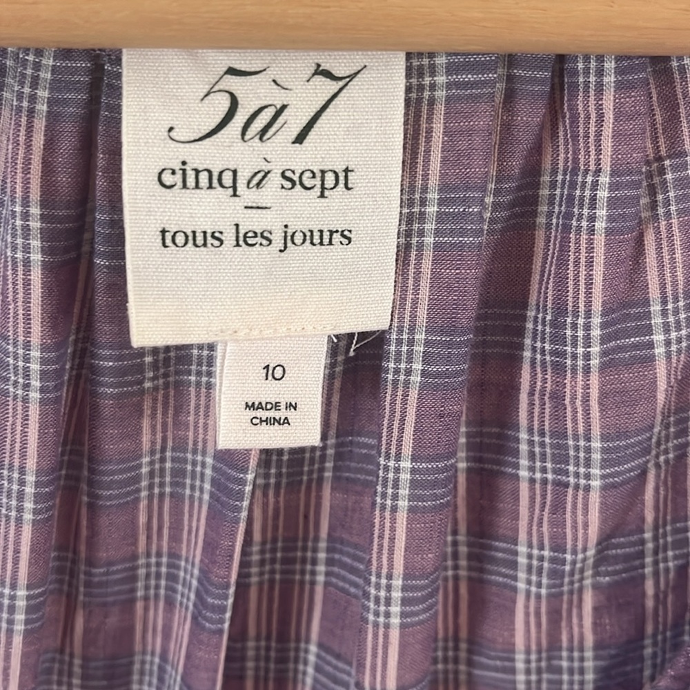 cinq a sept Lavender and Pink Striped Ruffle Mini Dress - Picture 5 of 11